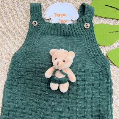 Jardineira Longa de Linha Ursinho - Verde Militar